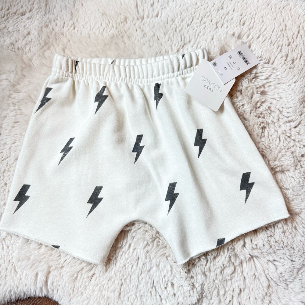 Grayson Mini 4T Sweat Shorts Lightening Bolt